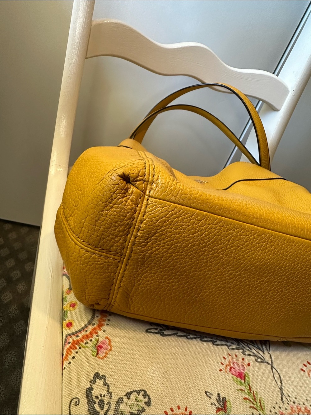 Coach Mustard Yellow Pebbled Leather Shoulder Bag with Matching Wallet - Picture 7 of 14